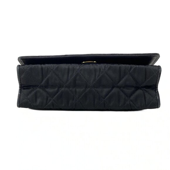 Auth CHANEL Matelasse - Black Satin Shoulder Bag Gold hardware - Picture 7 of 15
